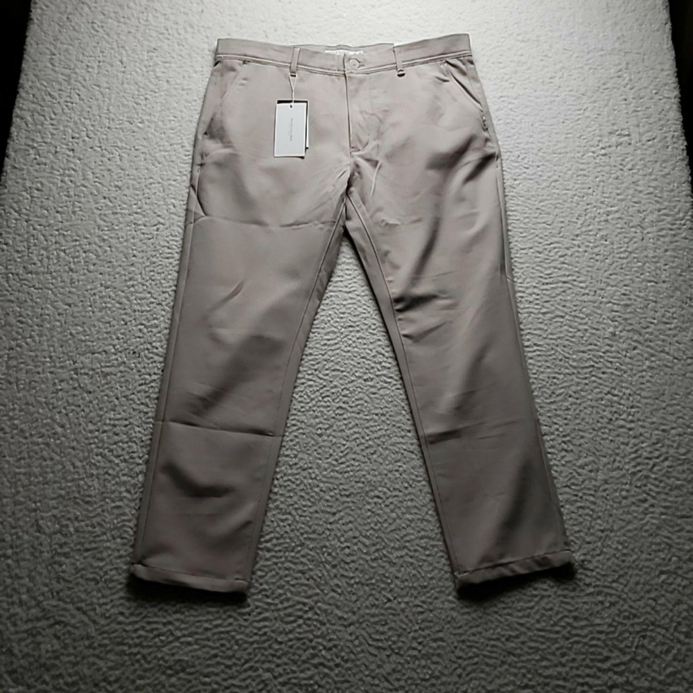 Denim & Flower Pants Mens 34x28 Beige City Pant Slim Fit Performance Chino